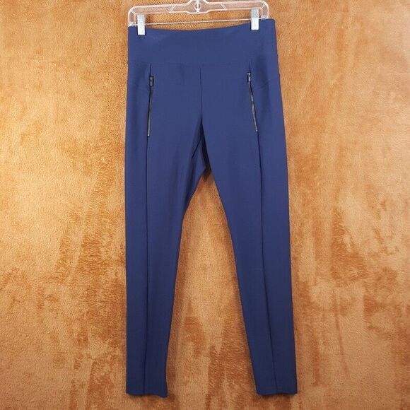ATHLETA Womens Leggings Small Blue Pull On Zip Pockets Notch Ankle STELLAR - Picture 2 of 11
